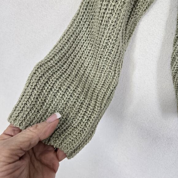 Astr The Label Twist Back Sweater Sz M Sage Green Acrylic Pullover Long Sleeve - Picture 5 of 12